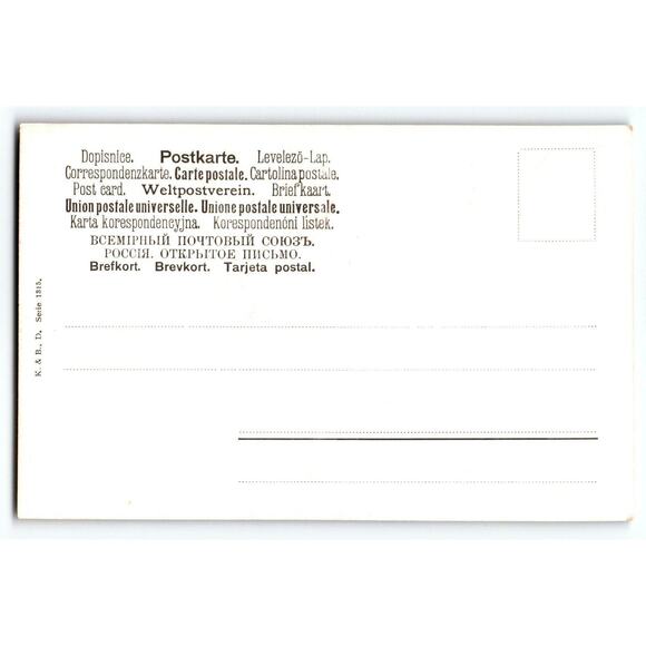 Deer Postcard Artist Signed M Muller Germany Rustic Wildlife Mountains Nature - Picture 2 of 2